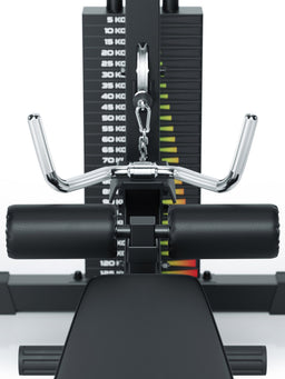 Lat Pulldown with low row and weight stack