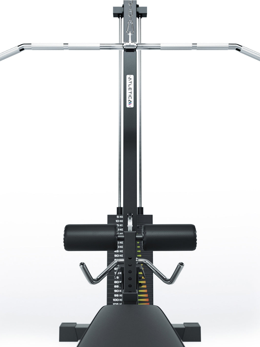 Lat Pulldown with low row by Atletica in commercial-grade quality with weight stack