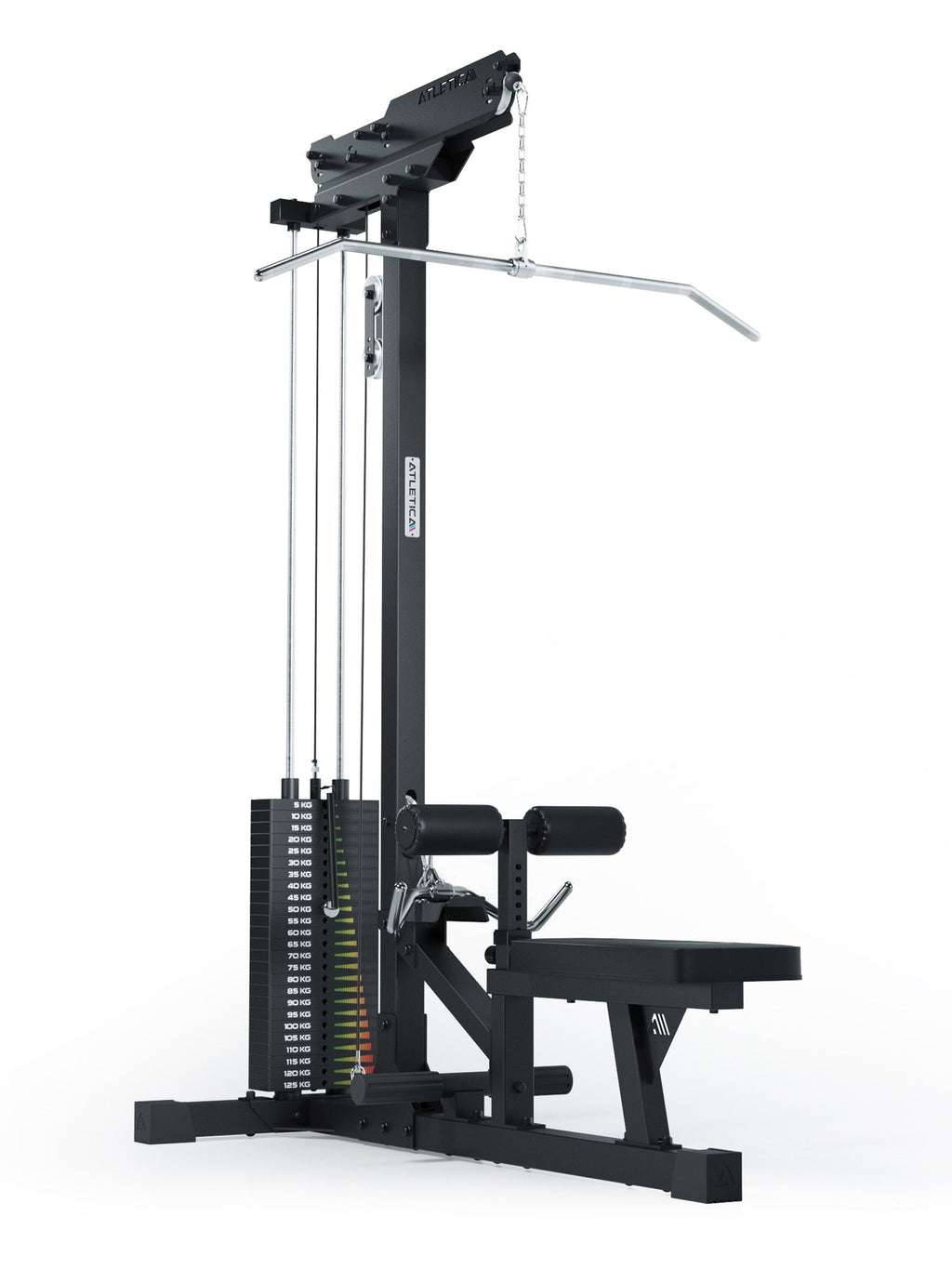 Lat Pulldown with Low Row – with Weight Stack Pin, More Training Weight