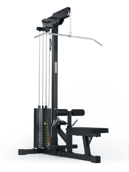 Lat Pulldown with Low Row – with Weight Stack Pin, More Training Weight