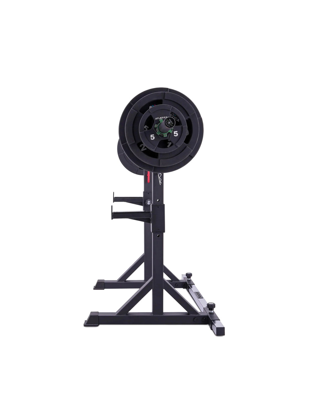 Strength Machine Compact Squat Stand Twin Free Stands, Barbell with Weight Plates