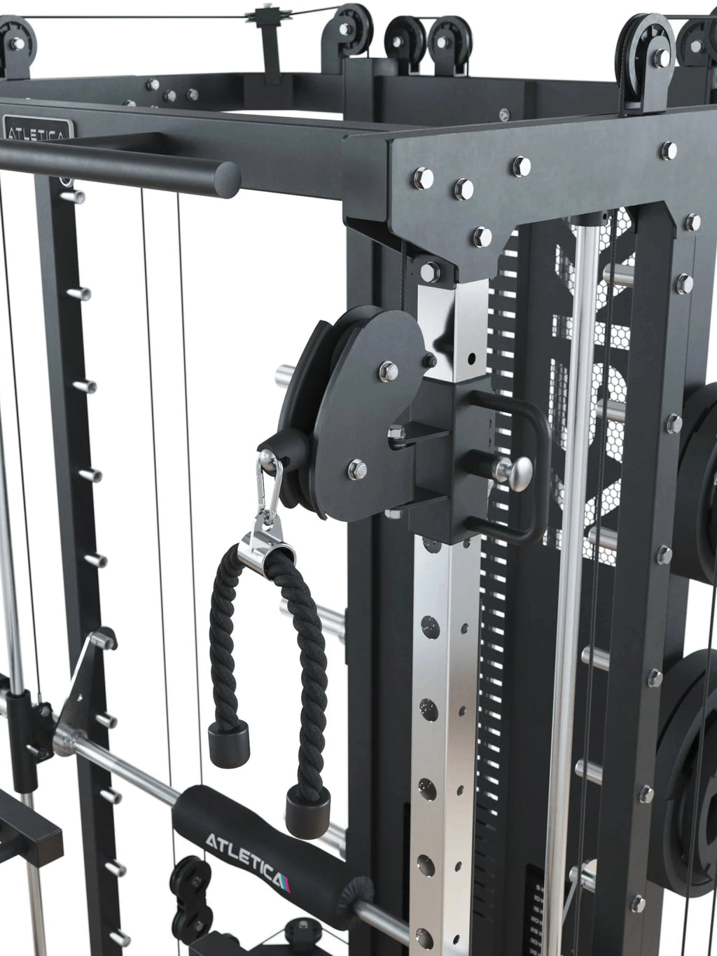 KSK Smith Machine - Cable Pulley pulley wheel with triceps rope and adjustable guide rail