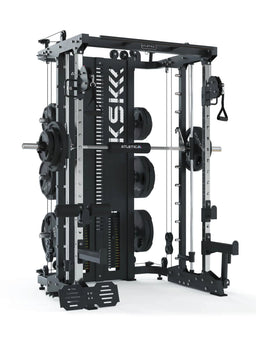 KSK Smith Machine - angled perspective with cable system and weight plate holders