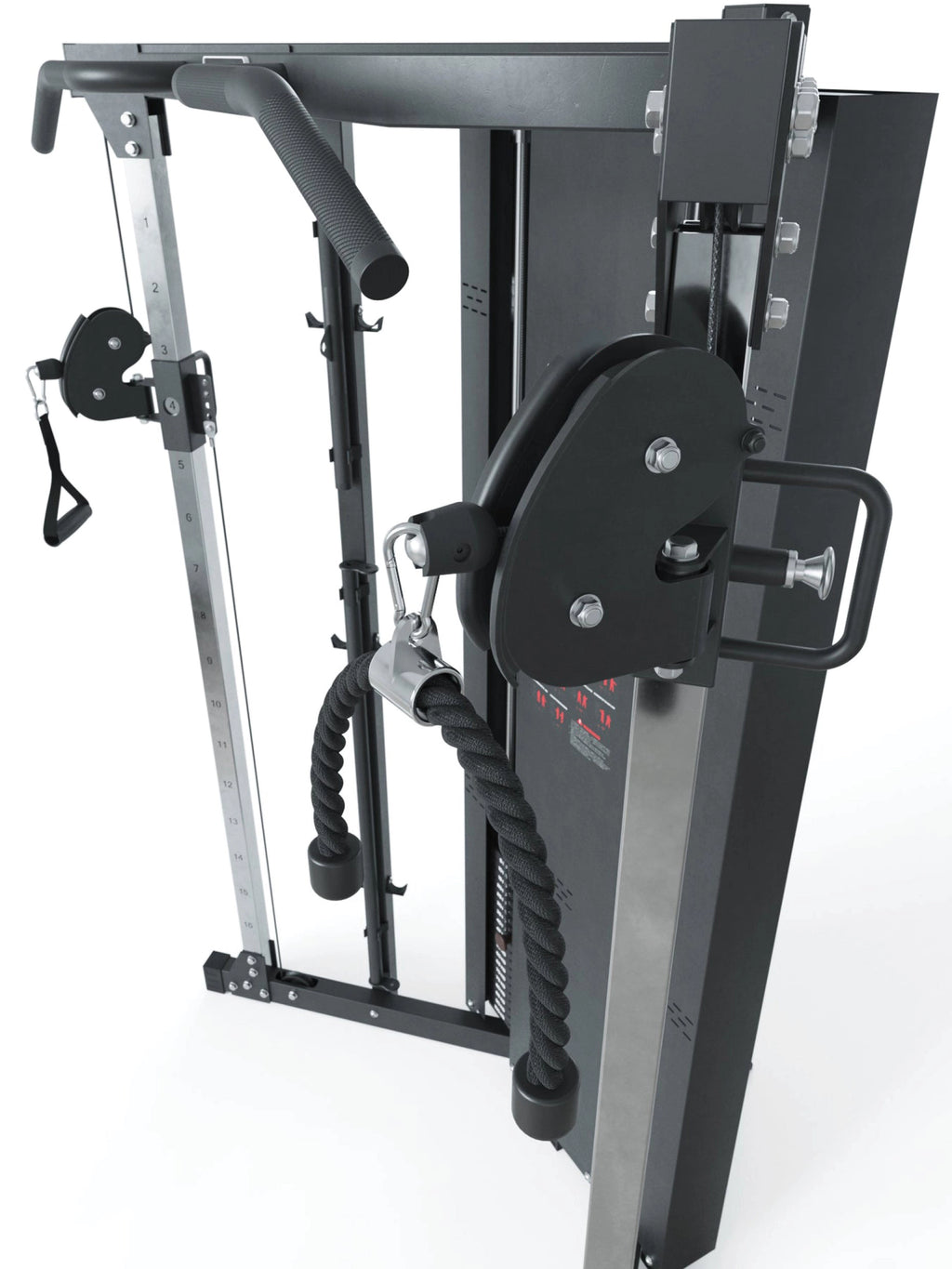X-Five Functional Trainer with rope handle, adjustable pull arm