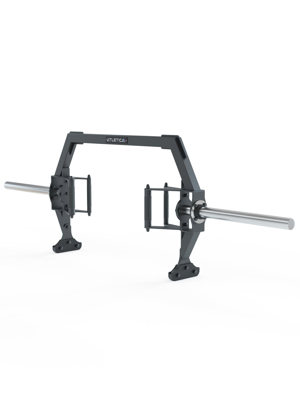 Open Hex Bar - special barbell with silver handles, freestanding, for deadlifts and leg presses