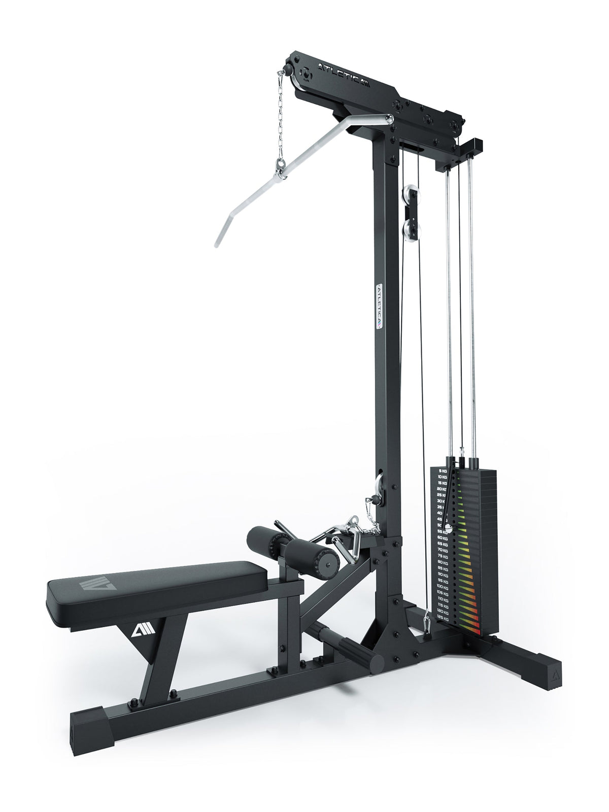 Atletica Lat Pulldown with Low Row 88" – 275 lb Weight Stack, 1:1 Ratio
