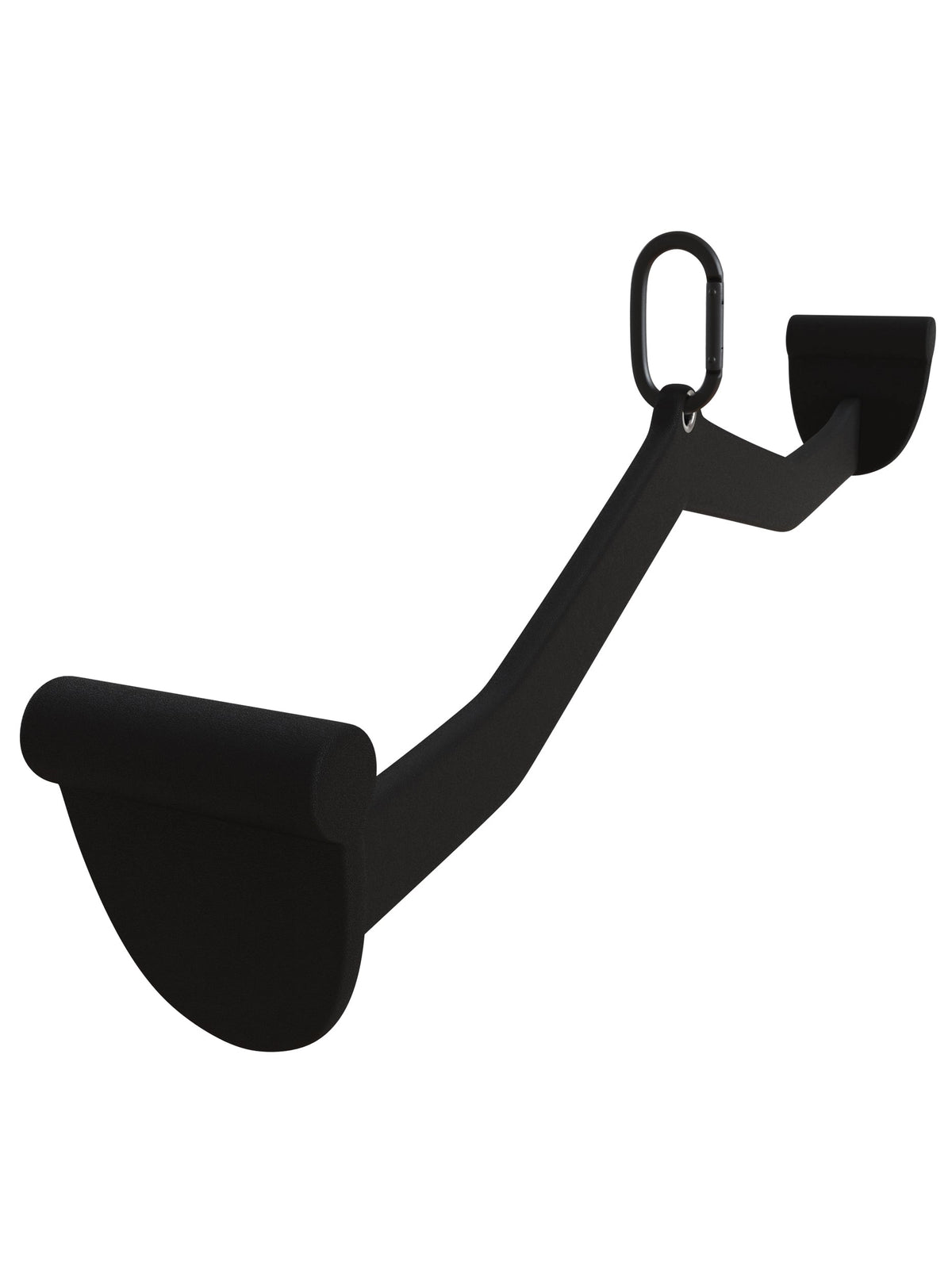 Ergo handle - black lat pulldown handle with carabiner hook, ergonomic grip shape