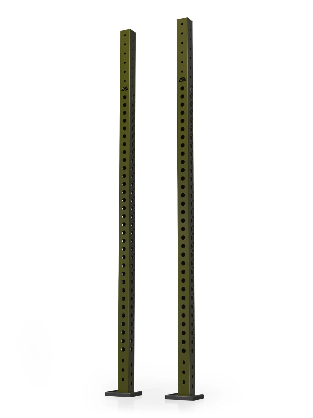 Atletica R8 colored uprights pair in military green, front view