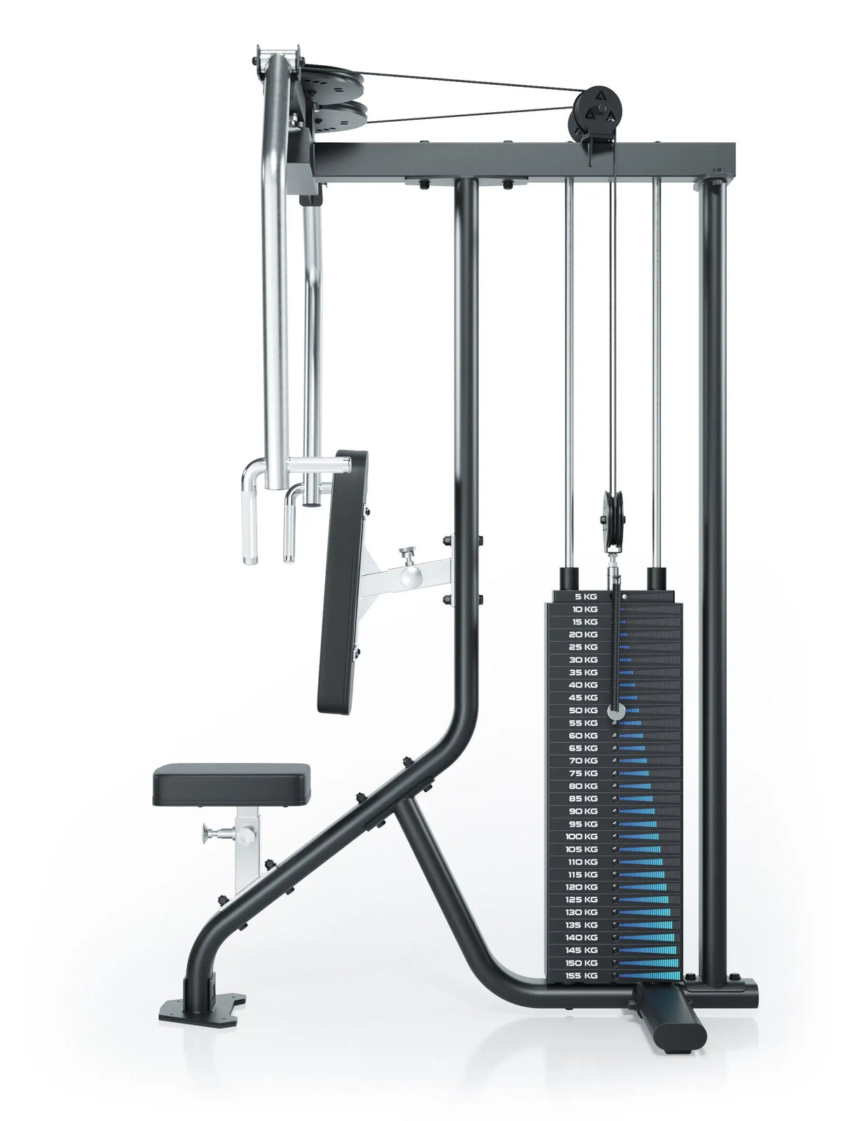 ATLETICA MANTIS Weight Stack – Detail view 340 lb weight stack with selector pin