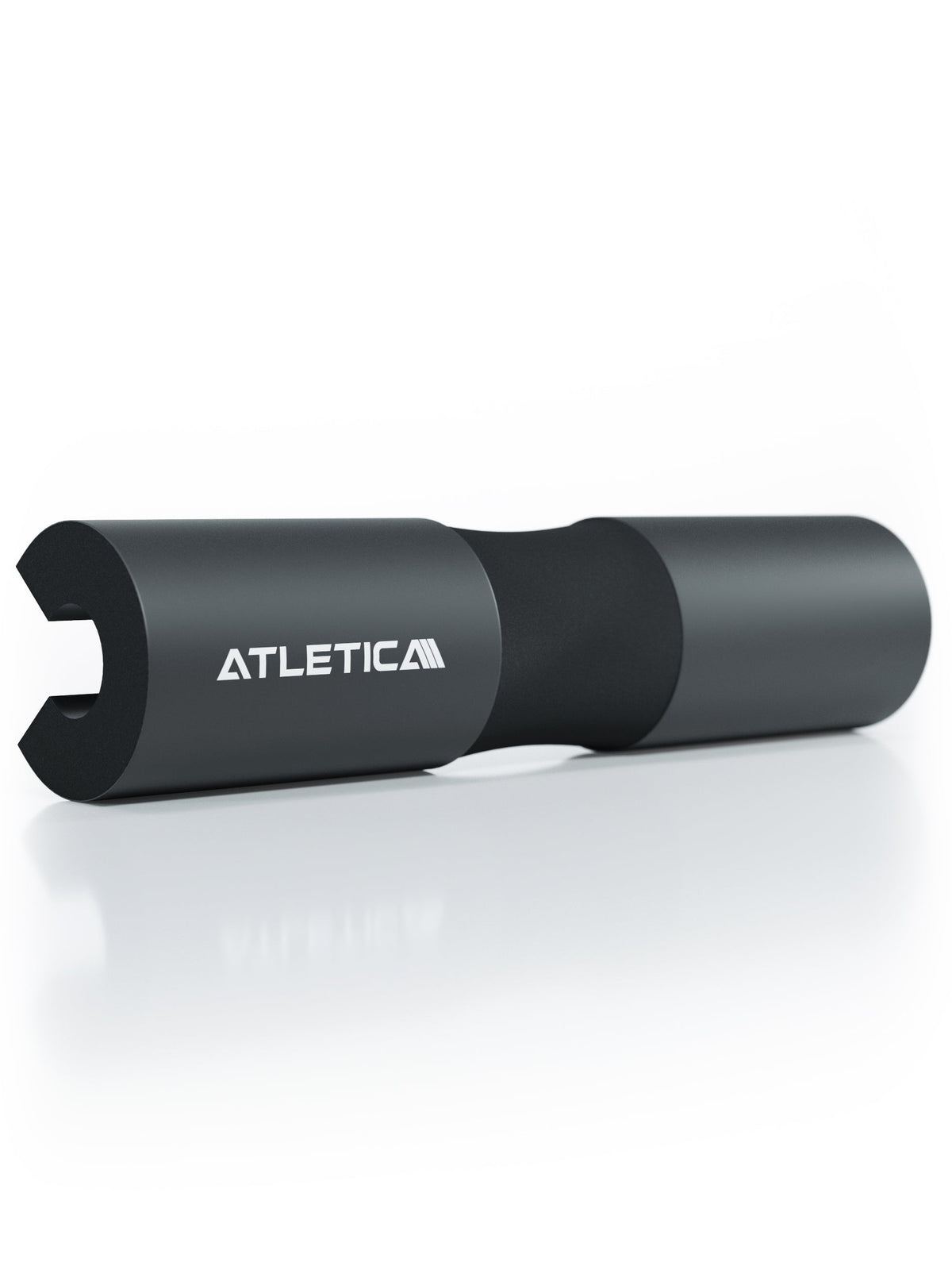 Barbell neck pad made of black high-density foam with side opening for quick mounting