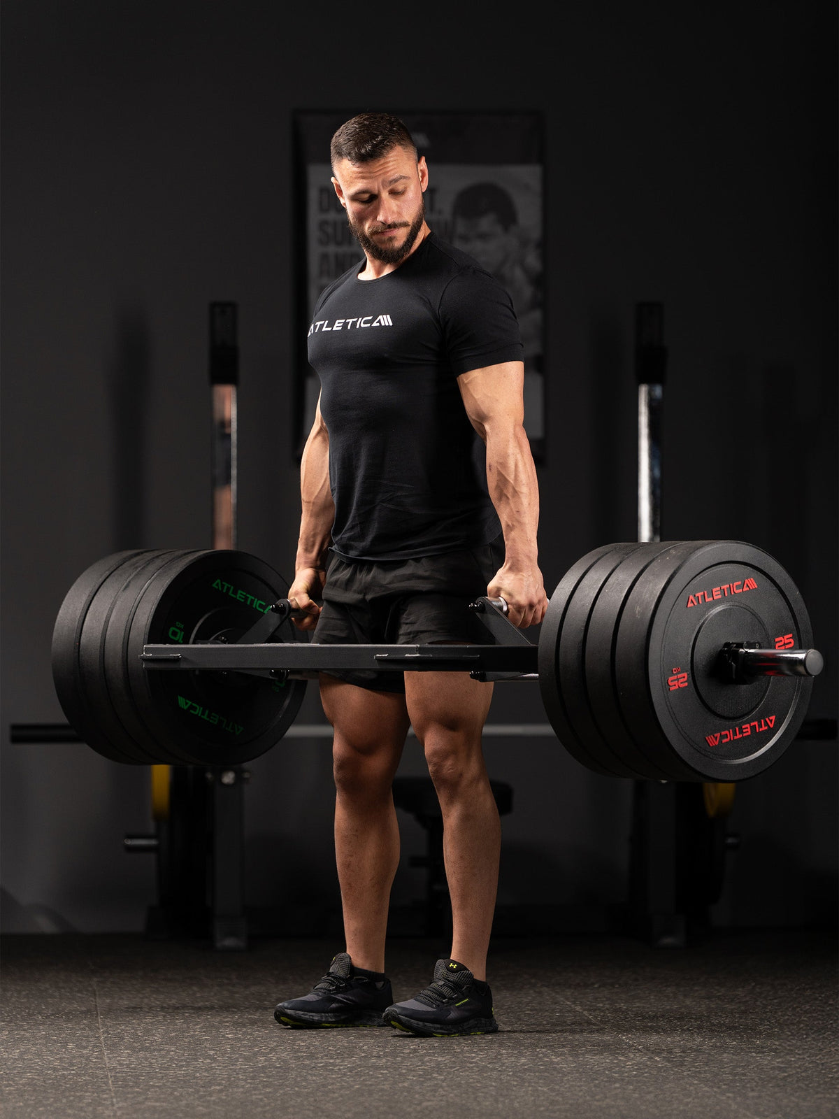 Open Hex Bar - deadlift with Hex Bar and High Temp Bumper Plates, for strength training