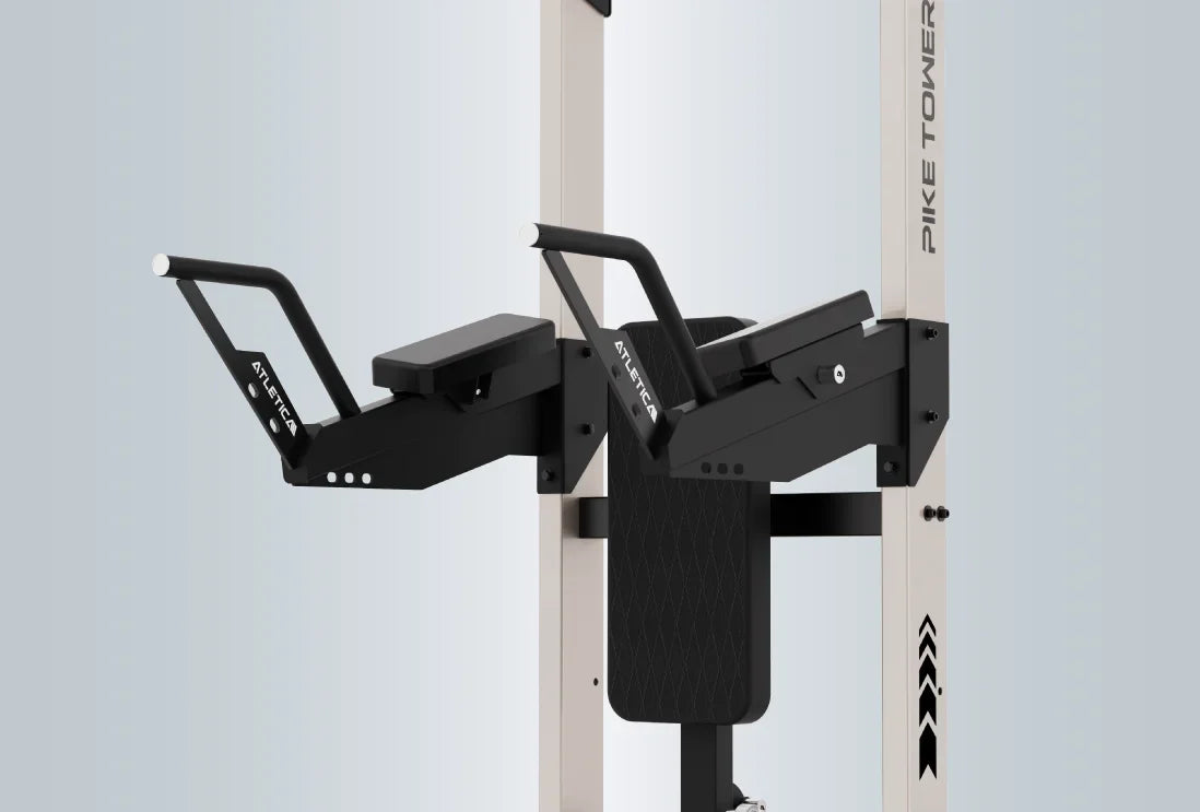 Pike Power Tower:  mit verstellbaren Arm-Pads (3 Positionen) und zusätzlichen Fixpunkten für Widerstandsbänder
