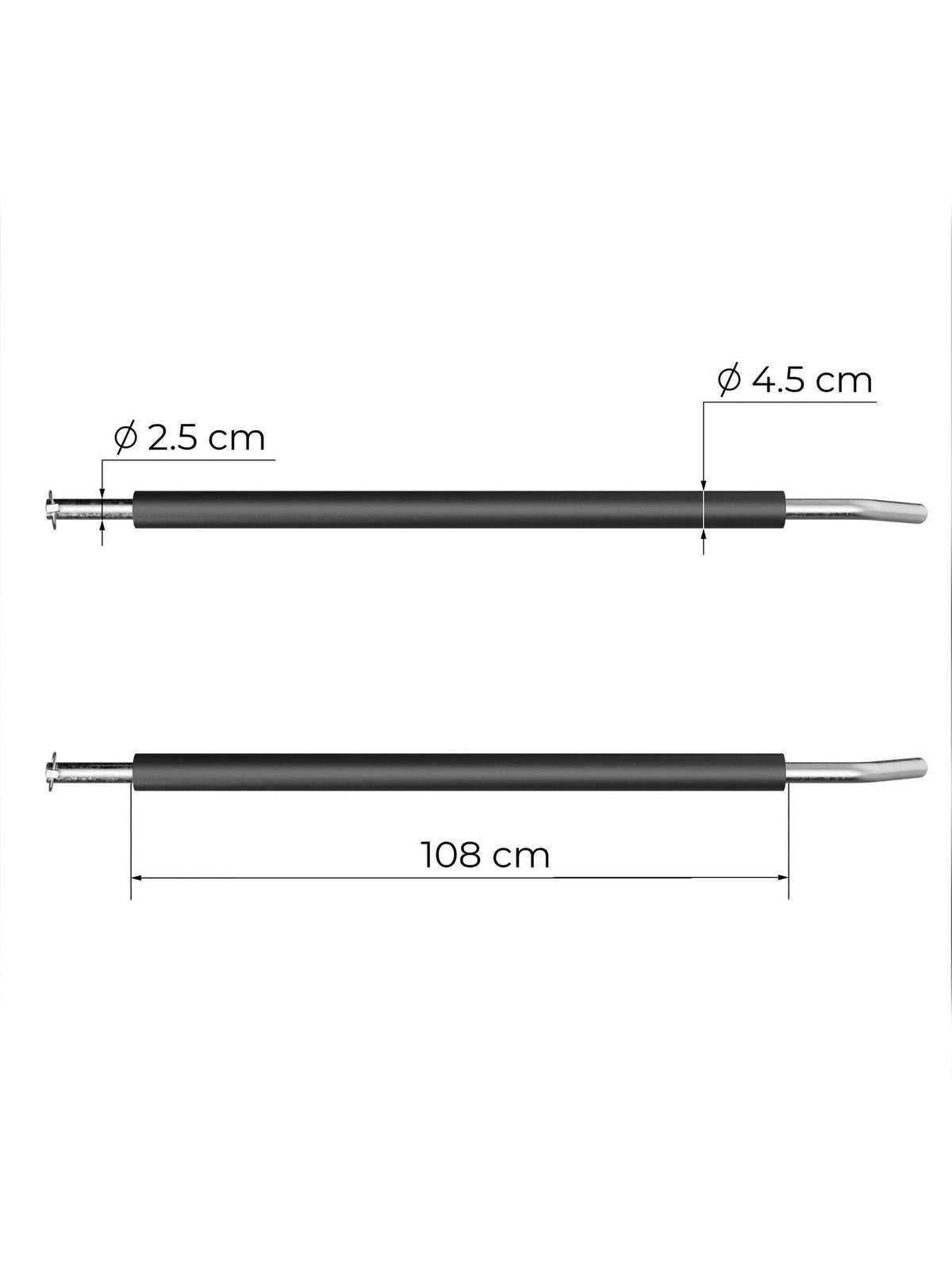 Pin-and-Pipe-Safety Accessories: Ø 45 mm 11-Gauge Steel Tubes | Angled Handles | In Pairs