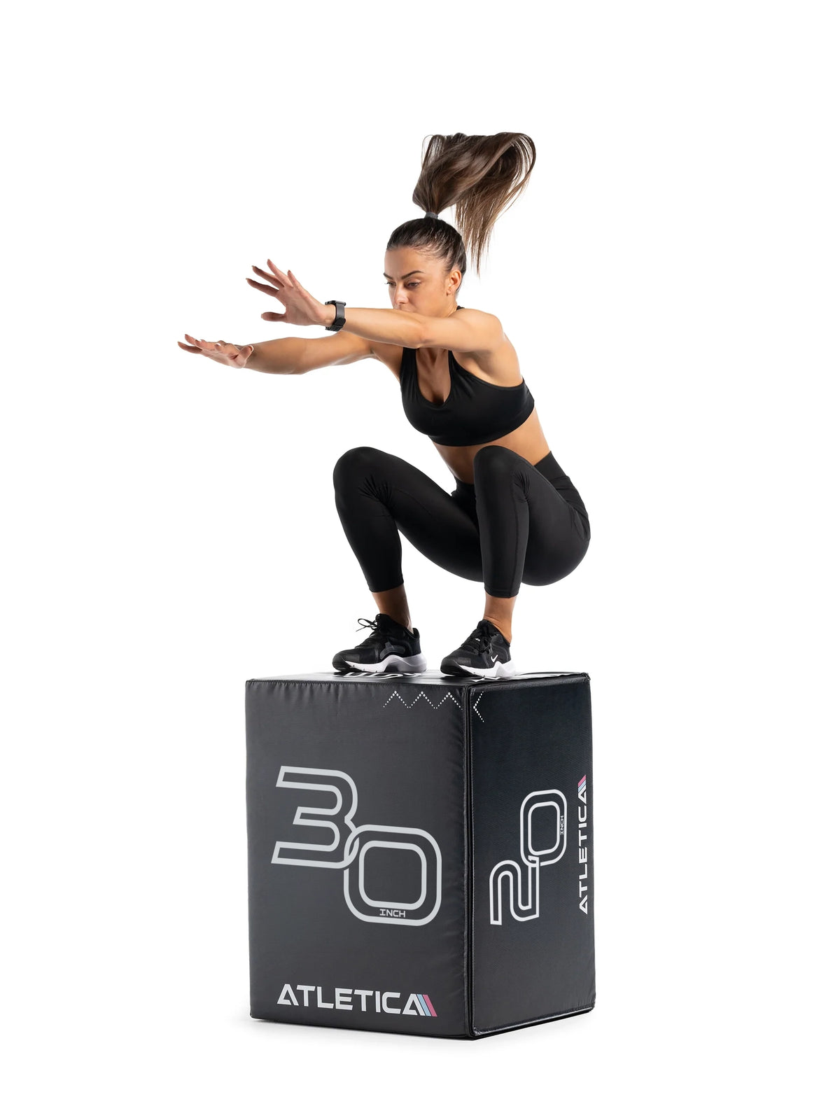 Plyobox Jump Box SoftStep - box jump on black jump box with 30" and 19.5" marking