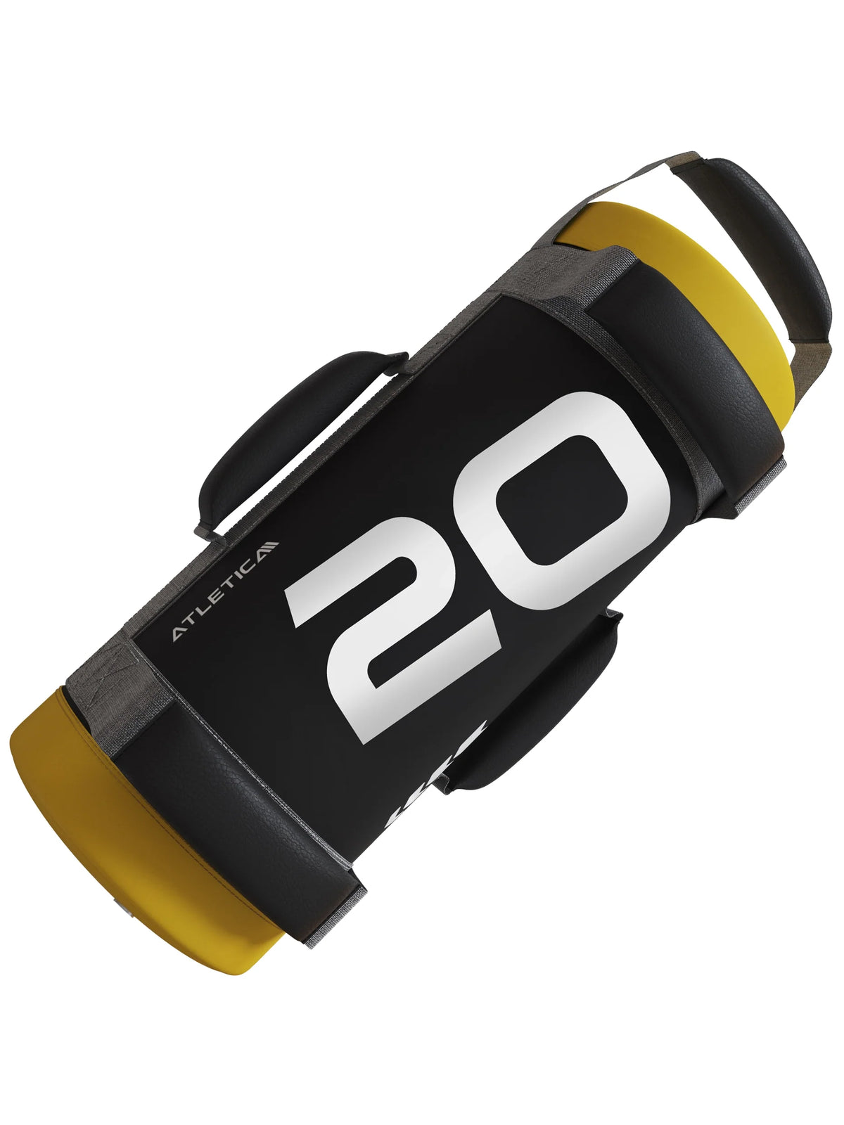 Atletica power bag 44 lb (20 kg), black with yellow ends and multiple handles