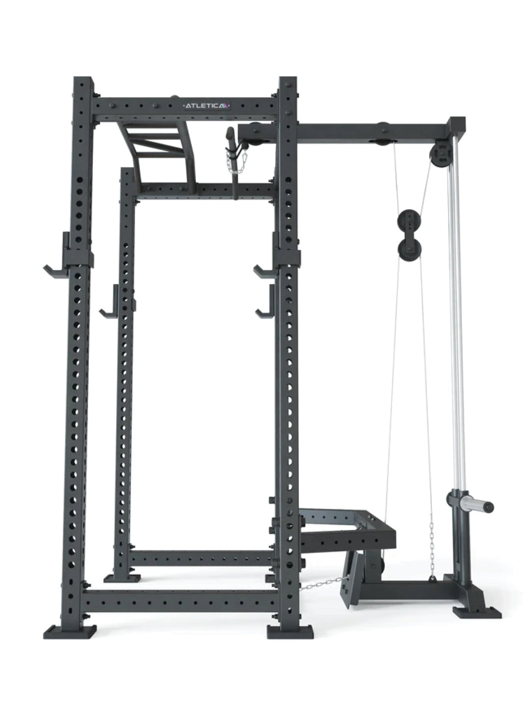 R8 BlackHawk Power Rack in Black – Plate Loaded with Lat Pulldown & Low Row