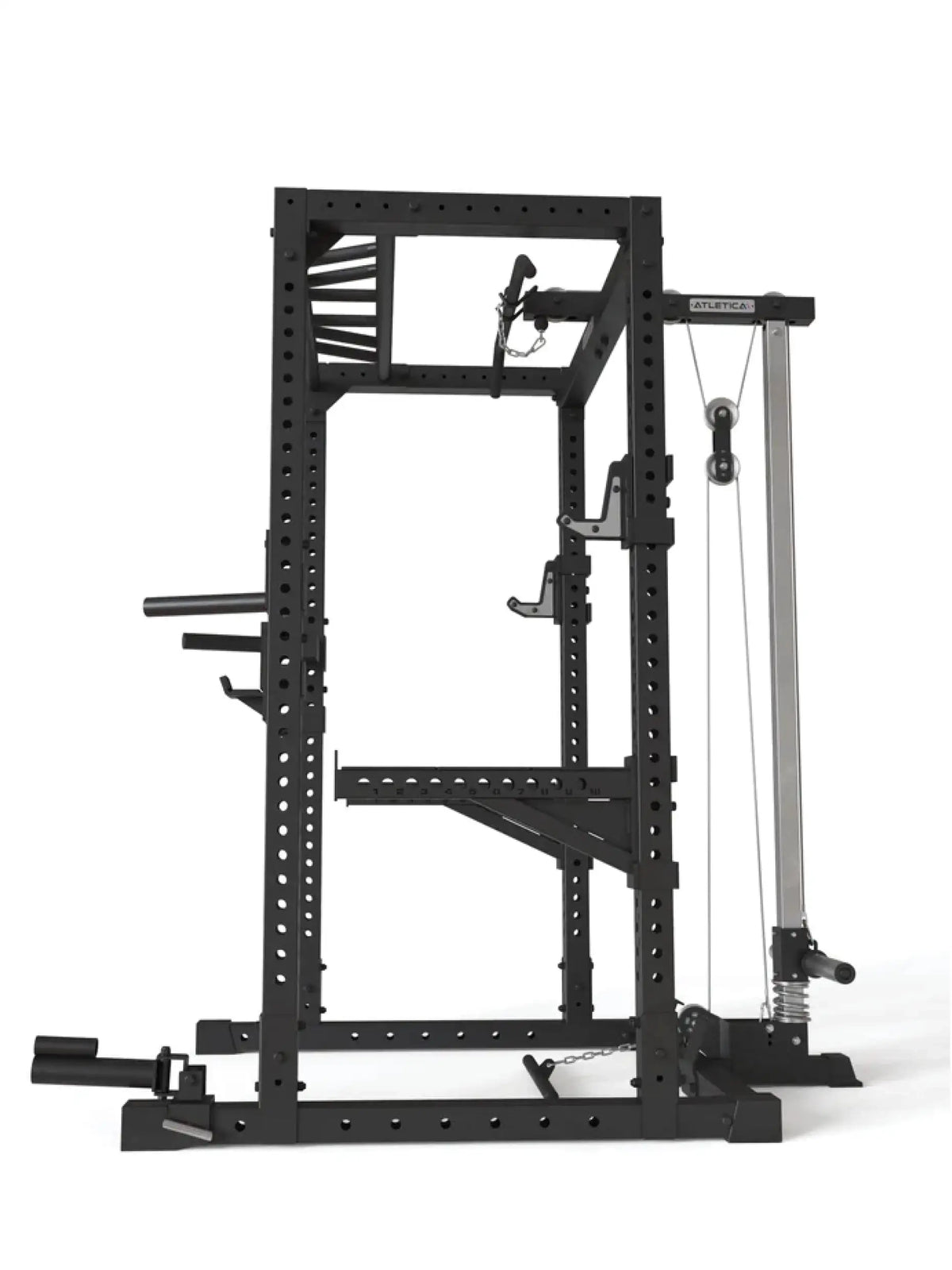 R7-Cage Power Rack – Spotter Arms for safe solo training 