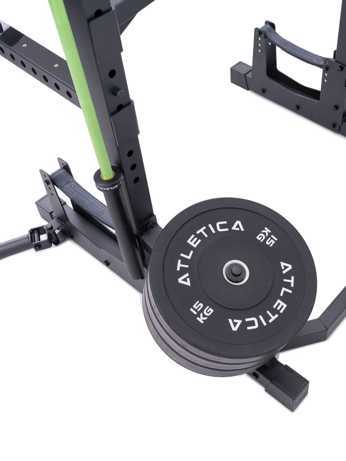 Power Rack Half Rack R7 Series: Deadlift Station, Atletica Bumper Plates