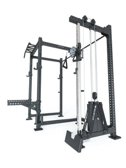 R8 Drift PRO Power Rack - black rack with Pull-Up Bar, Cable Pulley, weight stack