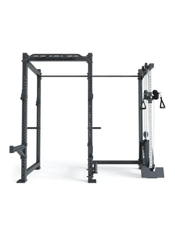 R8 Drift PRO Power Rack - black rack with Pull-Up Bar, Cable Pulley, weight plate holders