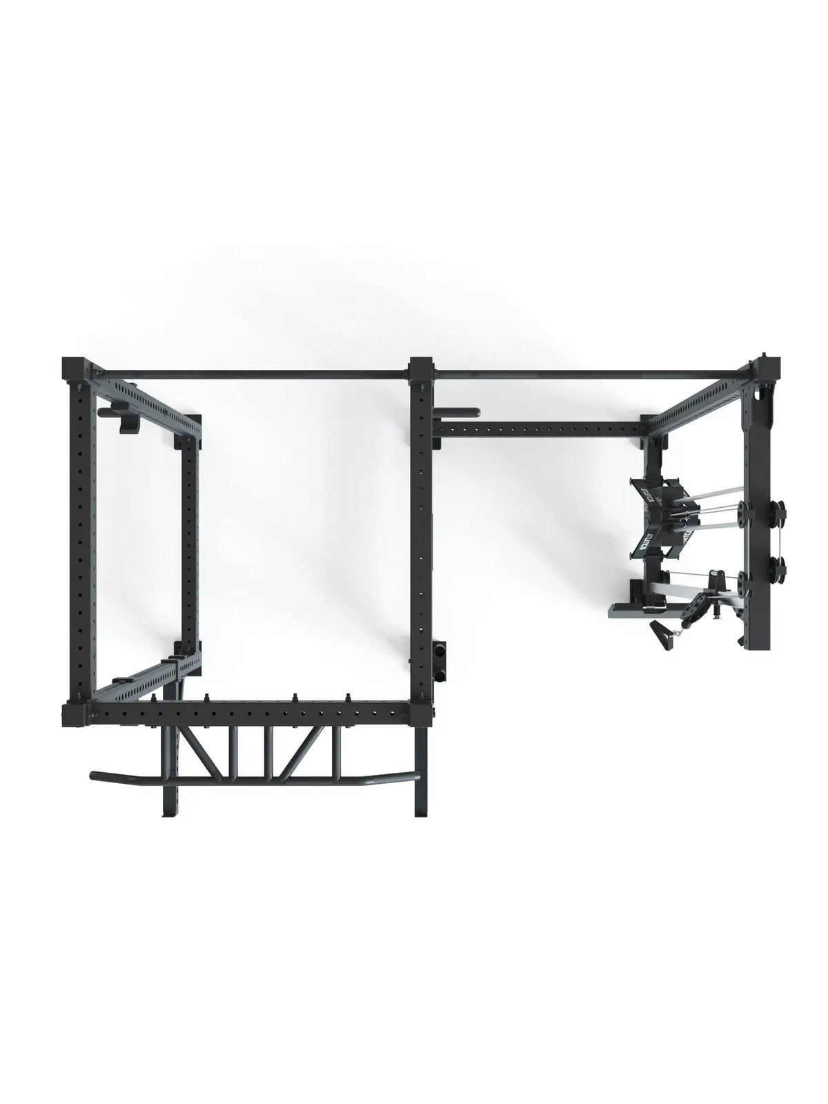 R8 Drift PRO Power Rack - Black Rack with Pull-Up Bar, Weight Plate Mount, Cable Pulley