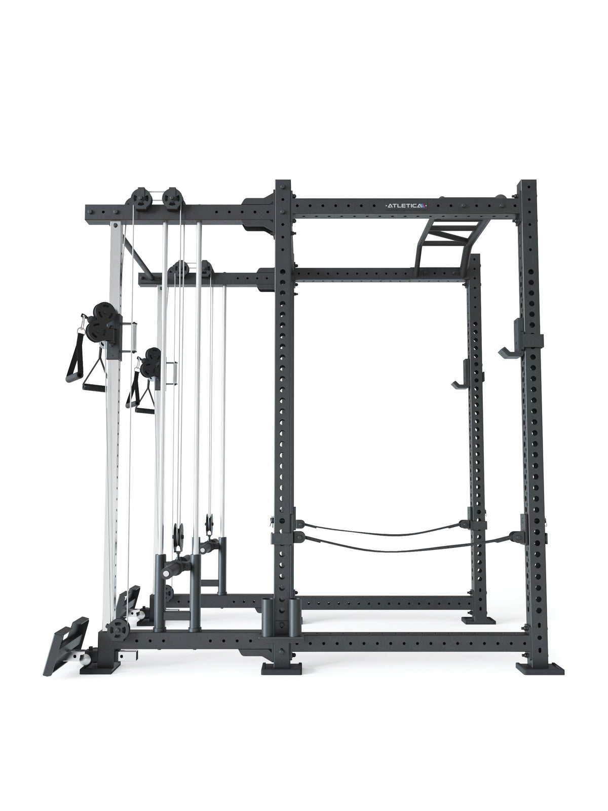 R8 Duality - Power rack with cable pulley, pull-up bar, weight plate holder