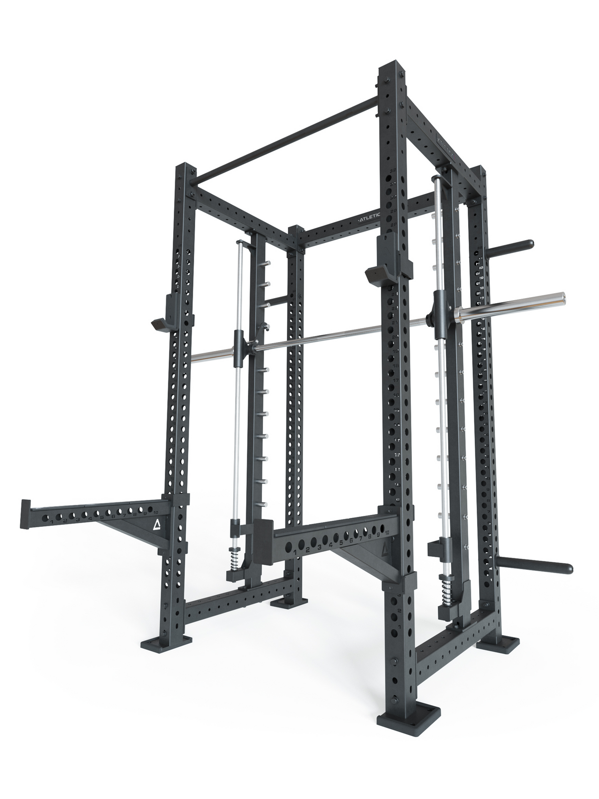 R8 Spectre Power Rack Medium - black Smith Machine with bar guides, Pull-Up Bar 