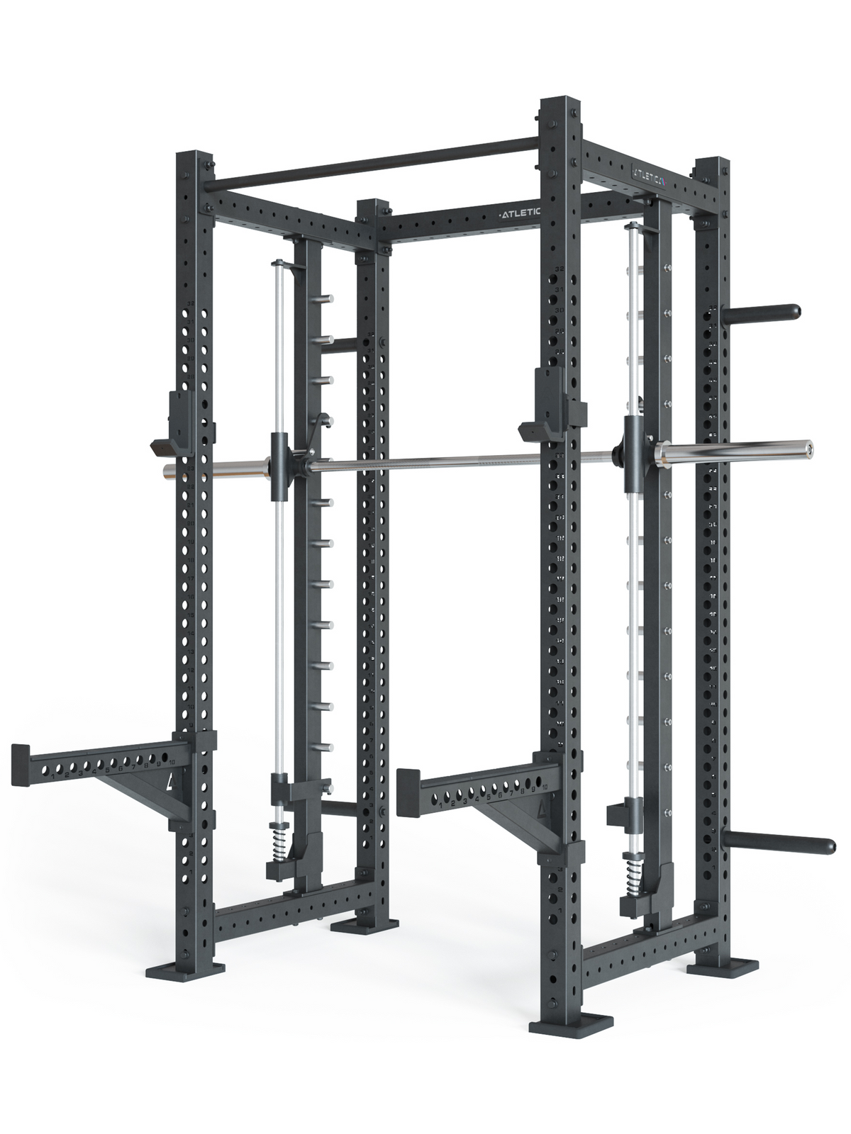 R8 Spectre Power Rack Medium - black Smith Machine with barbell guides, safety supports 