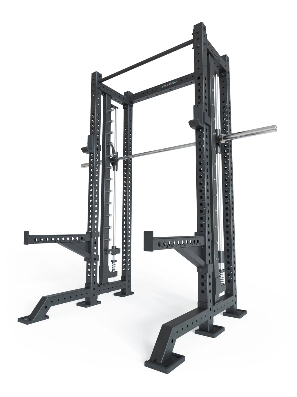 R8 Spectre Short - black Power Rack with barbell, Smith Machine, holes,
