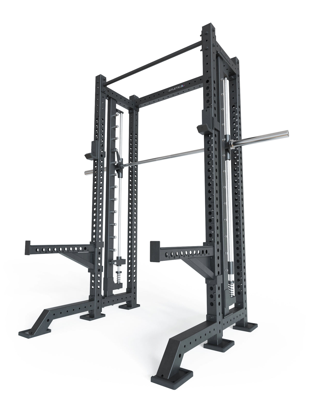 R8 Spectre Short - black Power Rack with barbell, Smith Machine, holes,