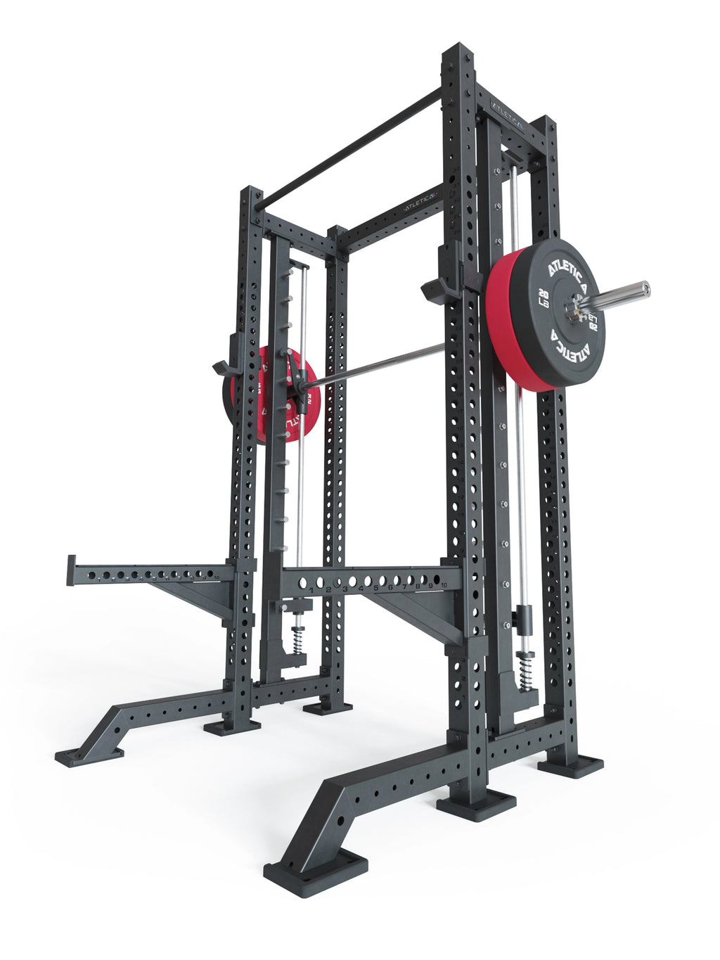 R8 Spectre Power Rack Short - black Smith Machine with Barbell with Bumper Plates