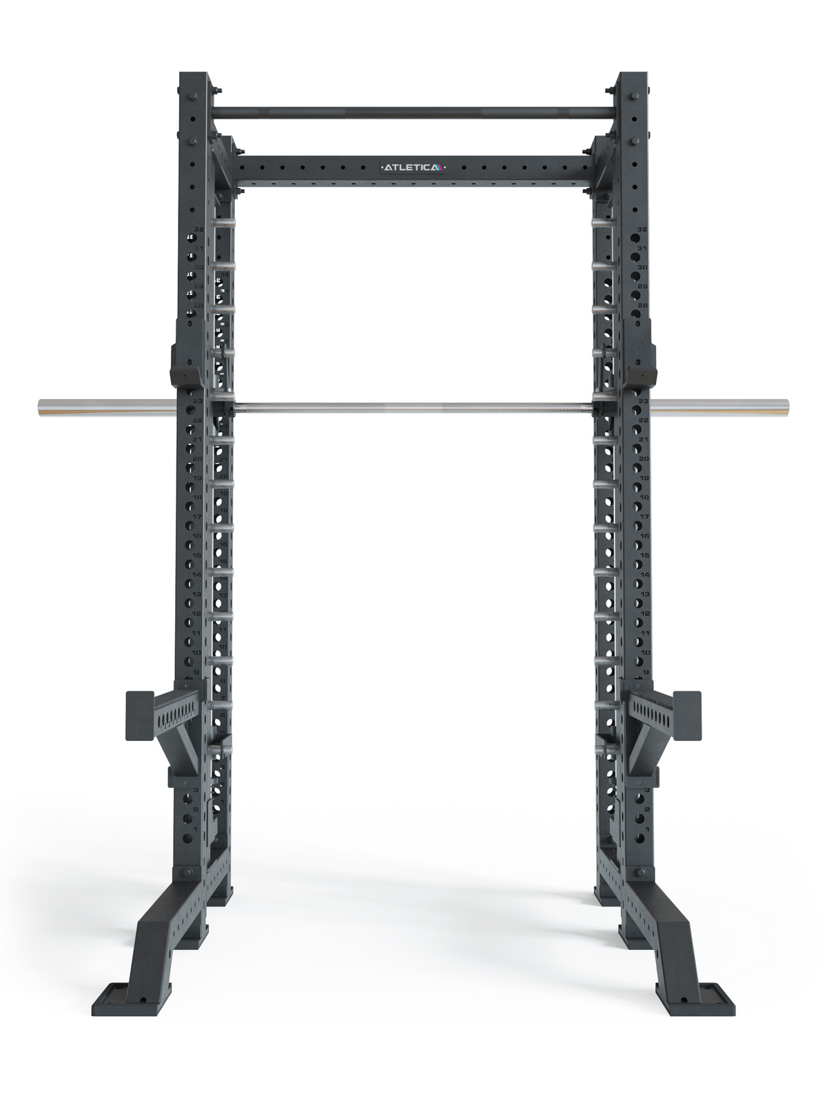 R8 Spectre Short - black Power Rack with Barbell, logo top center 