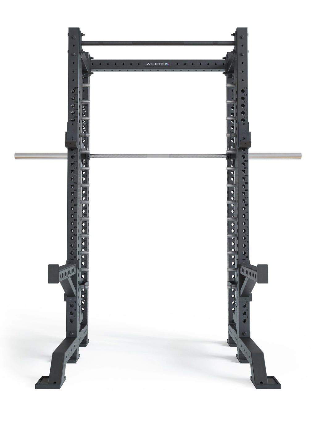 R8 Spectre Short - black Power Rack with Barbell, logo top center