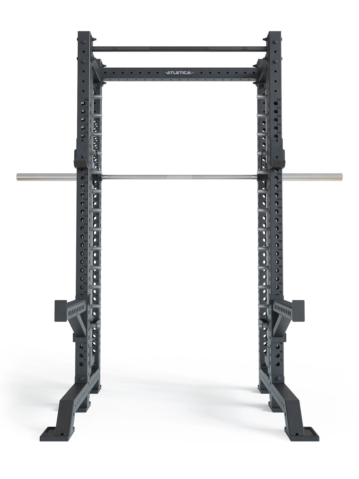 R8 Spectre Short - black Power Rack with Barbell, logo top center