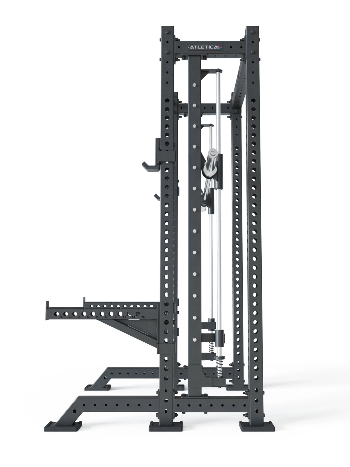 R8 Spectre Short - black Power Rack with Smith Machine, hole grid, barbell hooks on top
