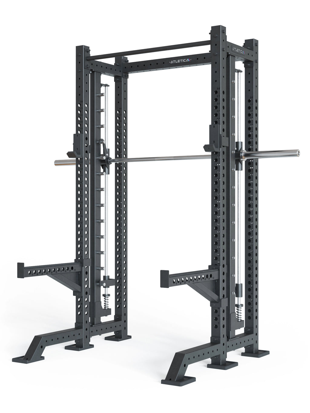 R8 Spectre Short - Black Power Rack with Barbell and Smith Machine