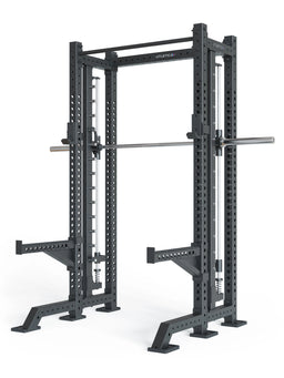 R8 Spectre Short - Black Power Rack with Barbell and Smith Machine