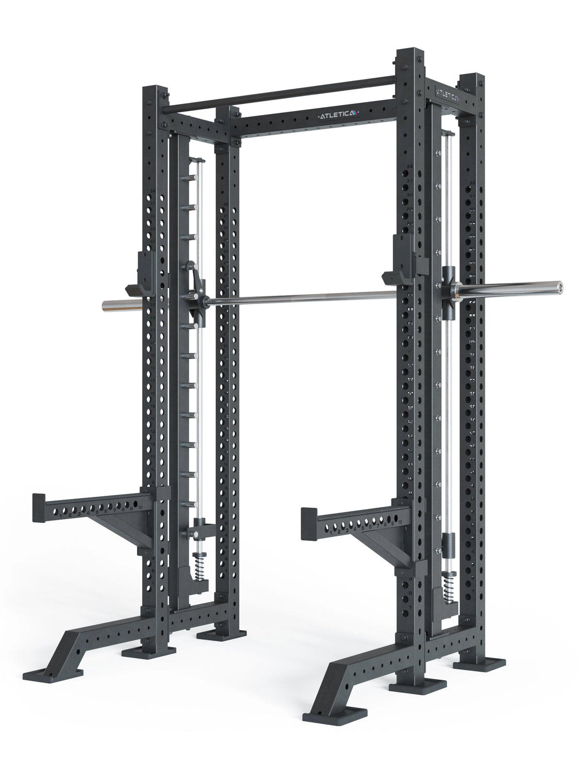 R8 Spectre Short - Black Power Rack with Barbell and Smith Machine