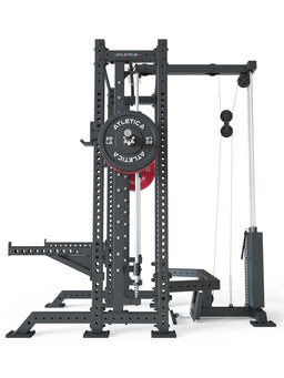 R8 Spectre Short - black Power Rack with Smith Machine, weight plates, cable pulley