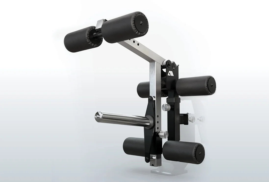 Atletica R7 EVO Fighter Power Rack mit integrierter EVO Leg Option und Beinrollen