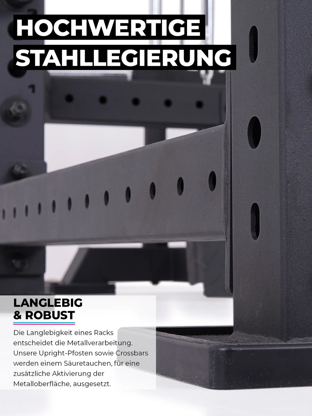 R8 Power Rack – high-quality steel alloy with zinc-iron metal protection