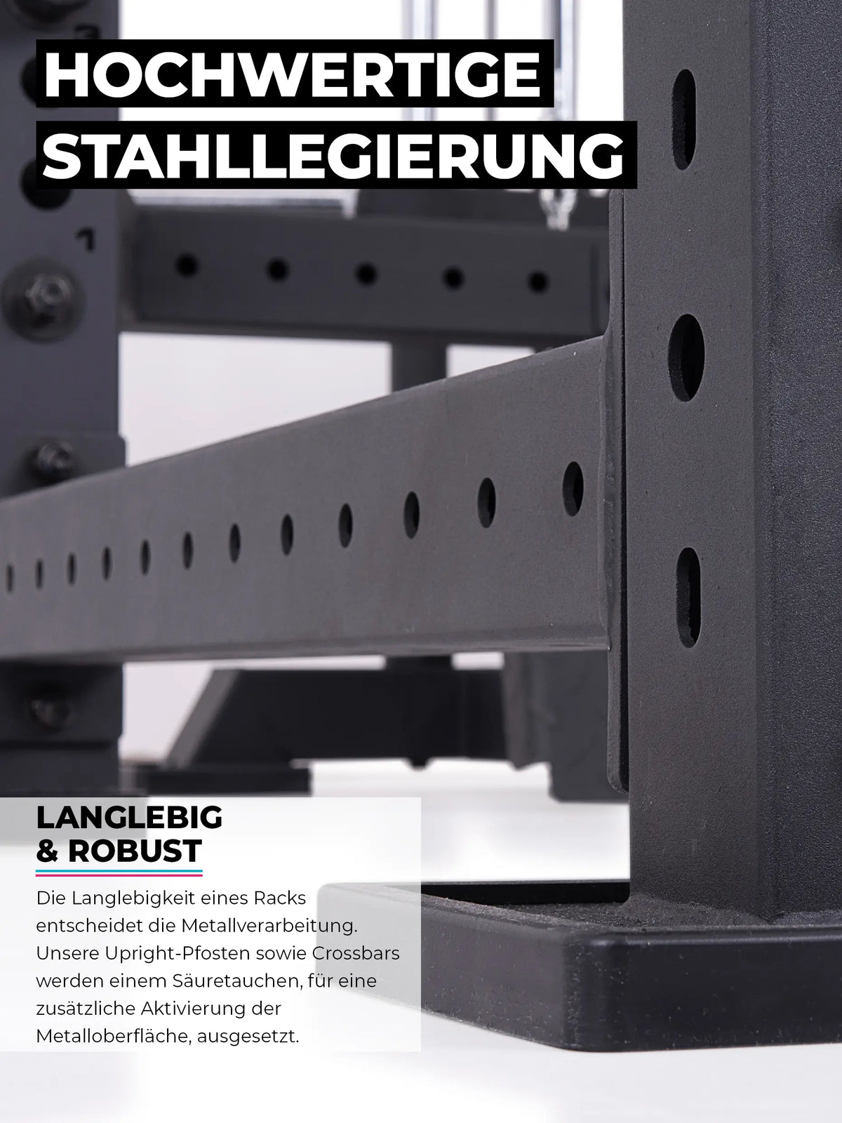 R8 Power Rack – high-quality steel alloy with zinc-iron metal protection