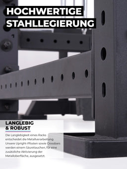R8 Power Rack – high-quality steel alloy with zinc-iron metal protection
