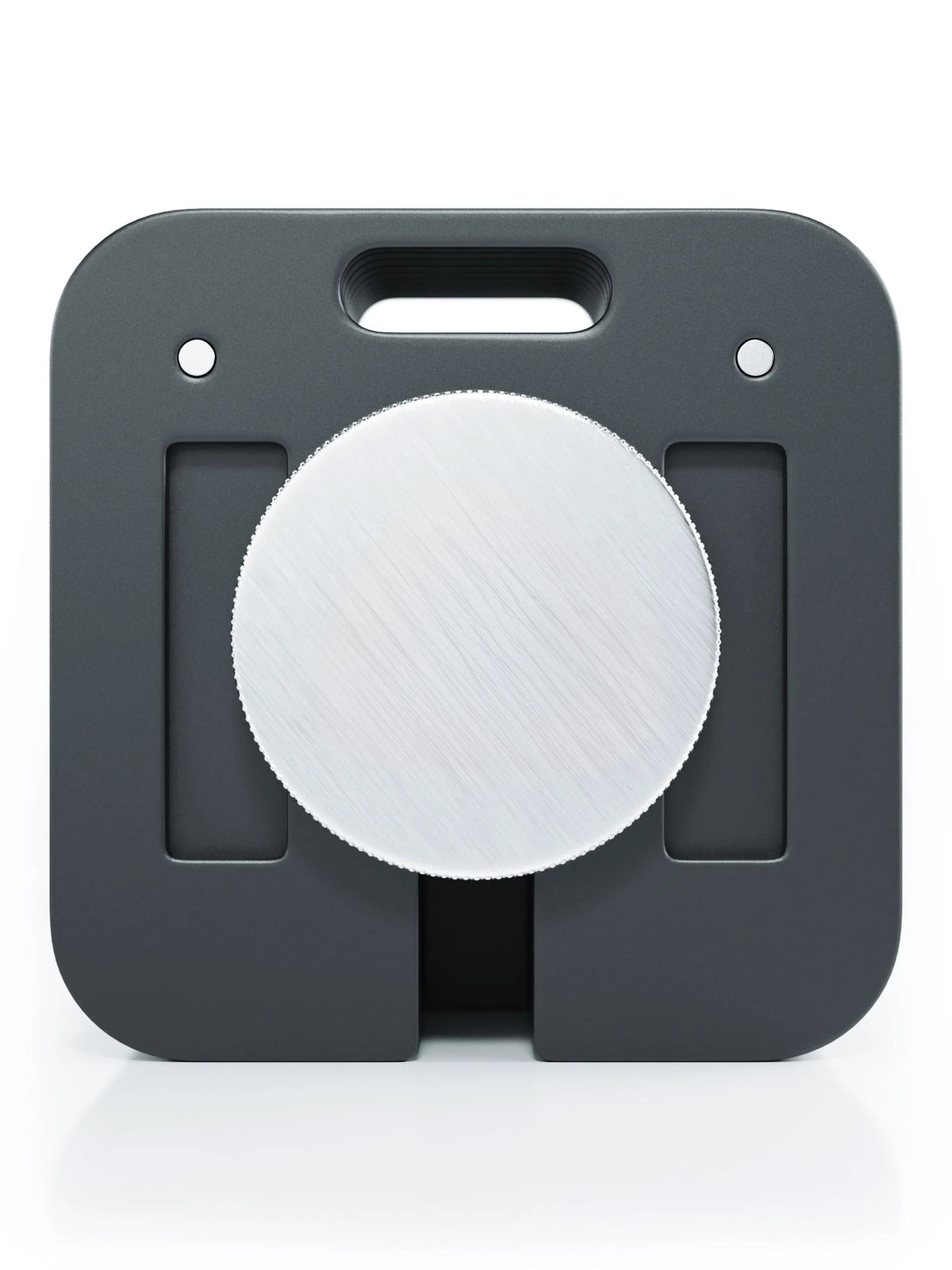 QUAD - Black Base with Silver Rotary Knob, Logo in the Center, Carry Handle on Top