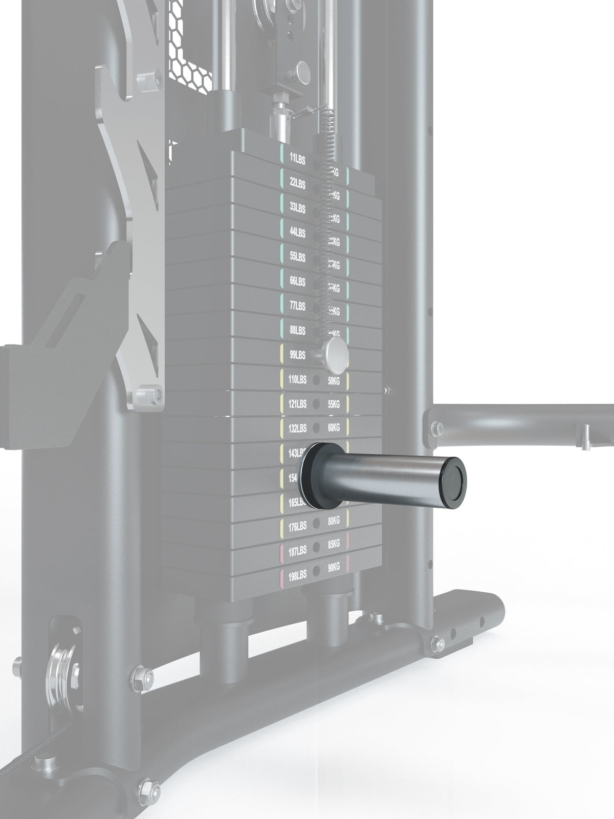 Weight Loading Pin - Weight stack with plug-in pin, metal frame