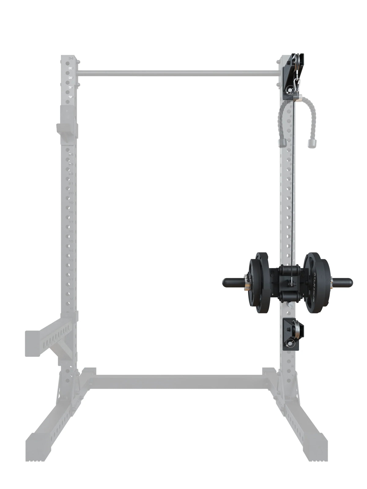 R7 Plate Loaded Cable System - Weight Plates and Attachment on the Rack