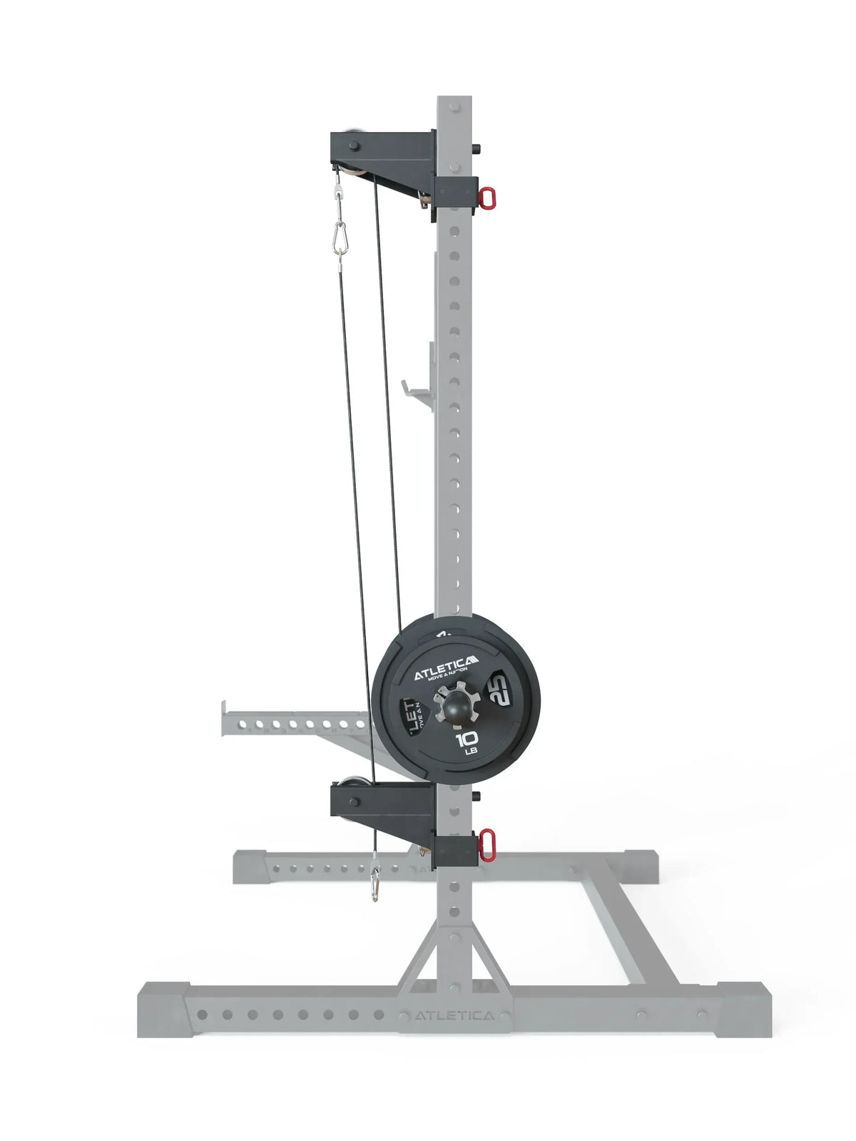 R7 Plate Loaded Cable System - pulley and cable attachment at the top of the rack