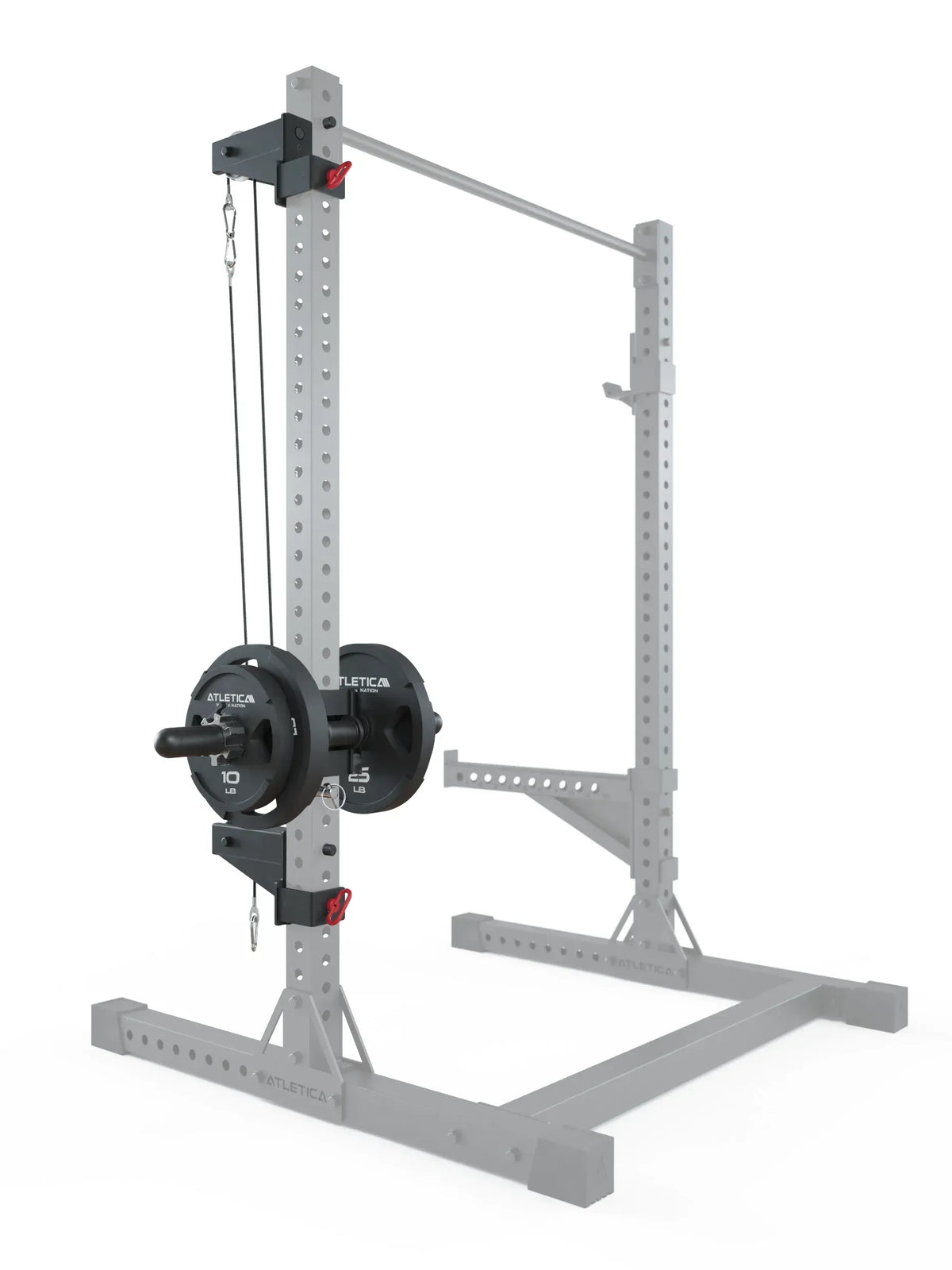 R7 Plate Loaded Cable System - on the R7 Power Rack with Cable Pulley and weight plates