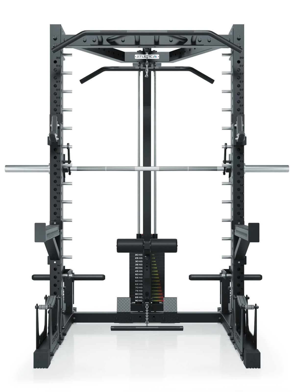 R7 Nemesis Squat Rack with Smith Machine and Lat Pulldown with Weight Stack 
