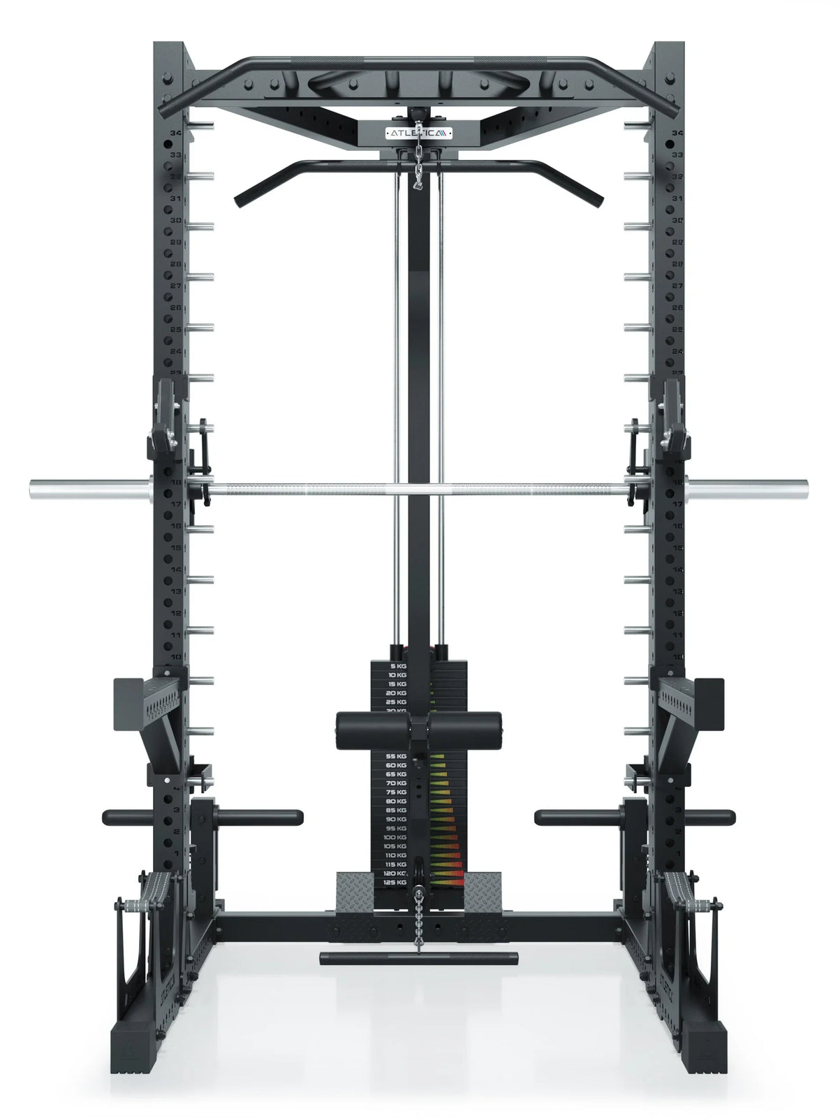 Smith Machine Squat Rack with 275 lb lat pulldown Nemesis 2.75"x2.75" Uprights R7 series